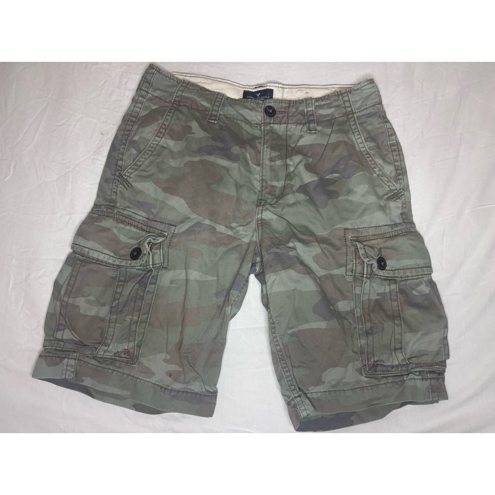 American Eagle Outfitters Classic Cargo Shorts Men's Camouflage 30x10 Baggy READ